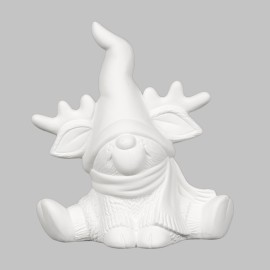 Ceramic Bisque Reindeer Gnome Ceramic Bisque Reindeer Gnome
